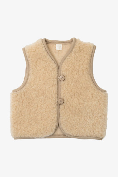 Bamset børne vest i merino uld