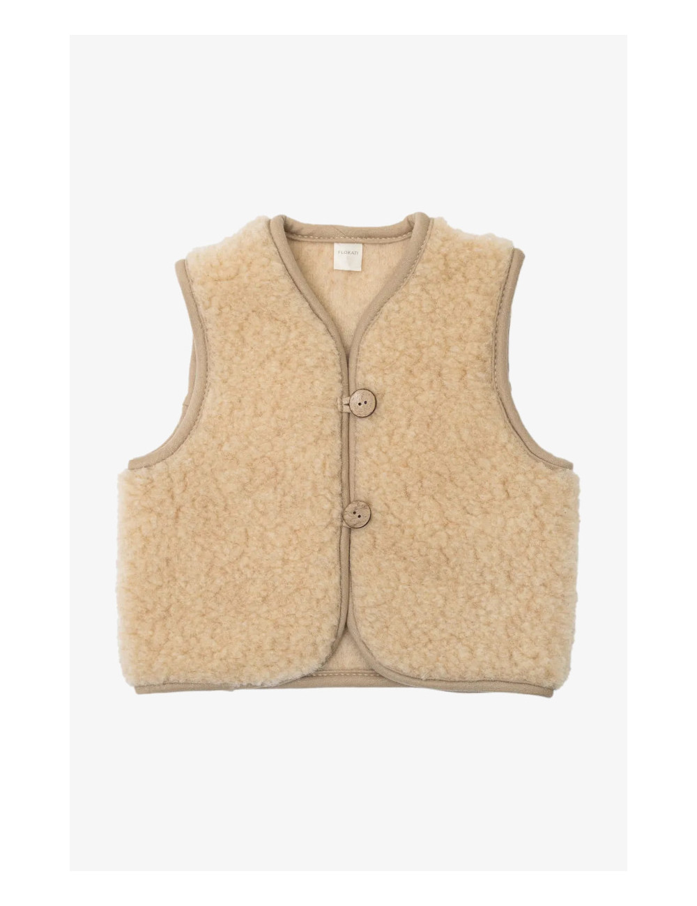 Bamset børne vest i merino uld