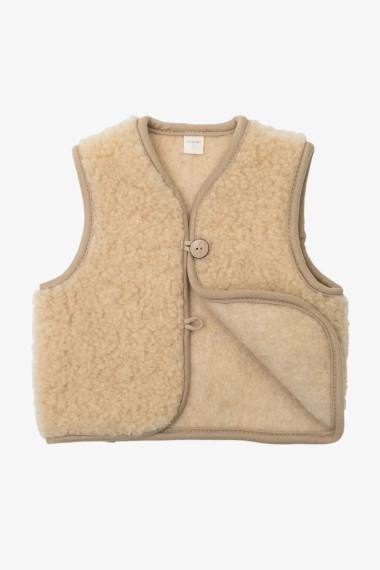 Bamset børne vest i merino uld