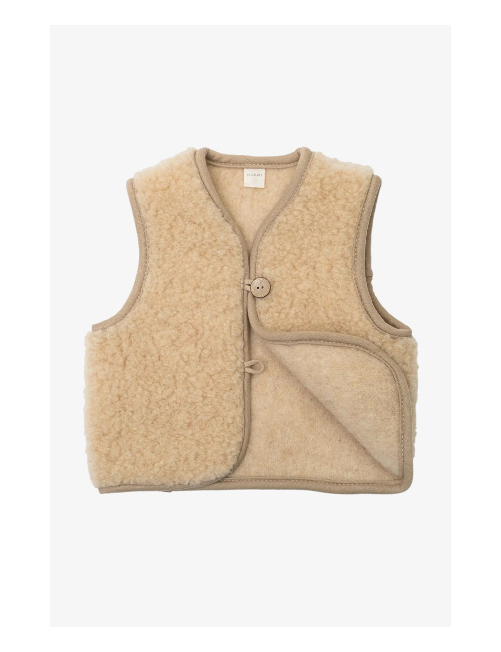 Bamset børne vest i merino uld