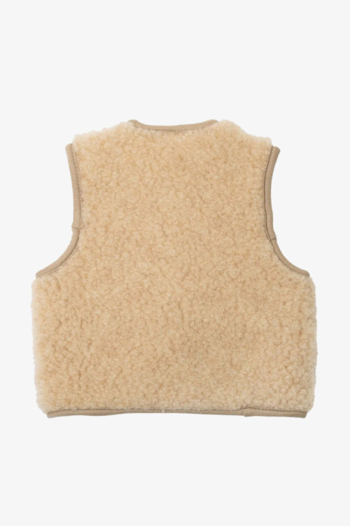 Bamset børne vest i merino uld