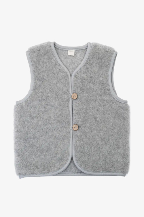 Bamset børne vest i merino uld