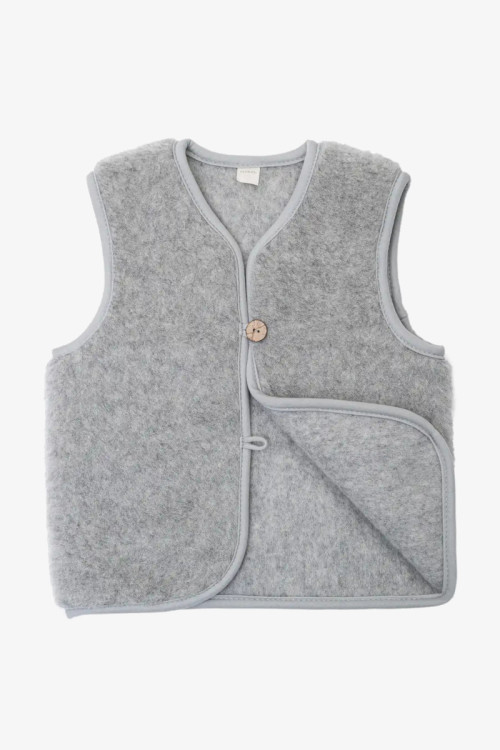 Bamset børne vest i merino uld