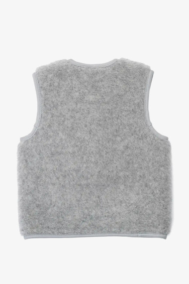 Bamset børne vest i merino uld i grå