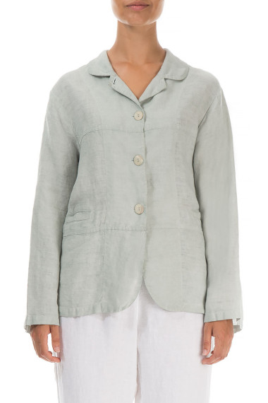 Hør cardigan med blazer detaljer