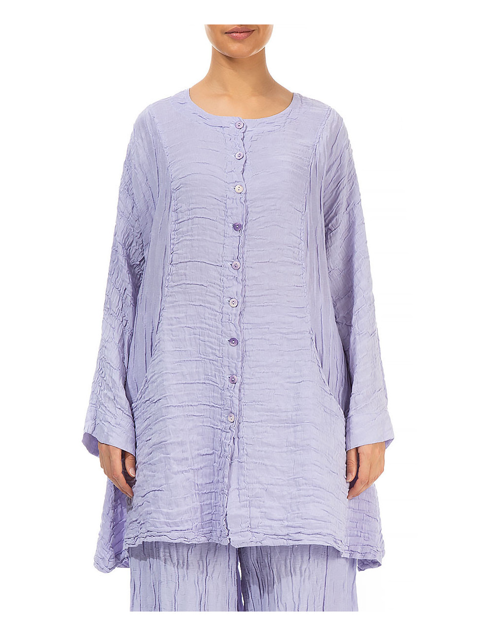 Silke-hør cardigan i tulipan-facon