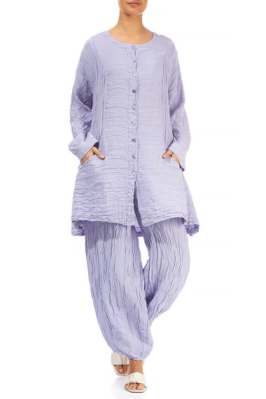 Silke-hør cardigan i tulipan-facon