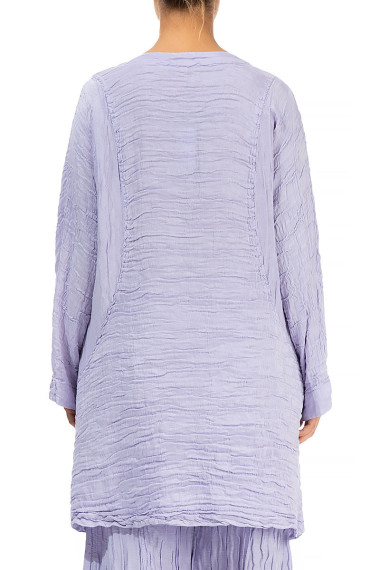 Lavendel lilla silke cardigan i tulipan-facon fra Grizas