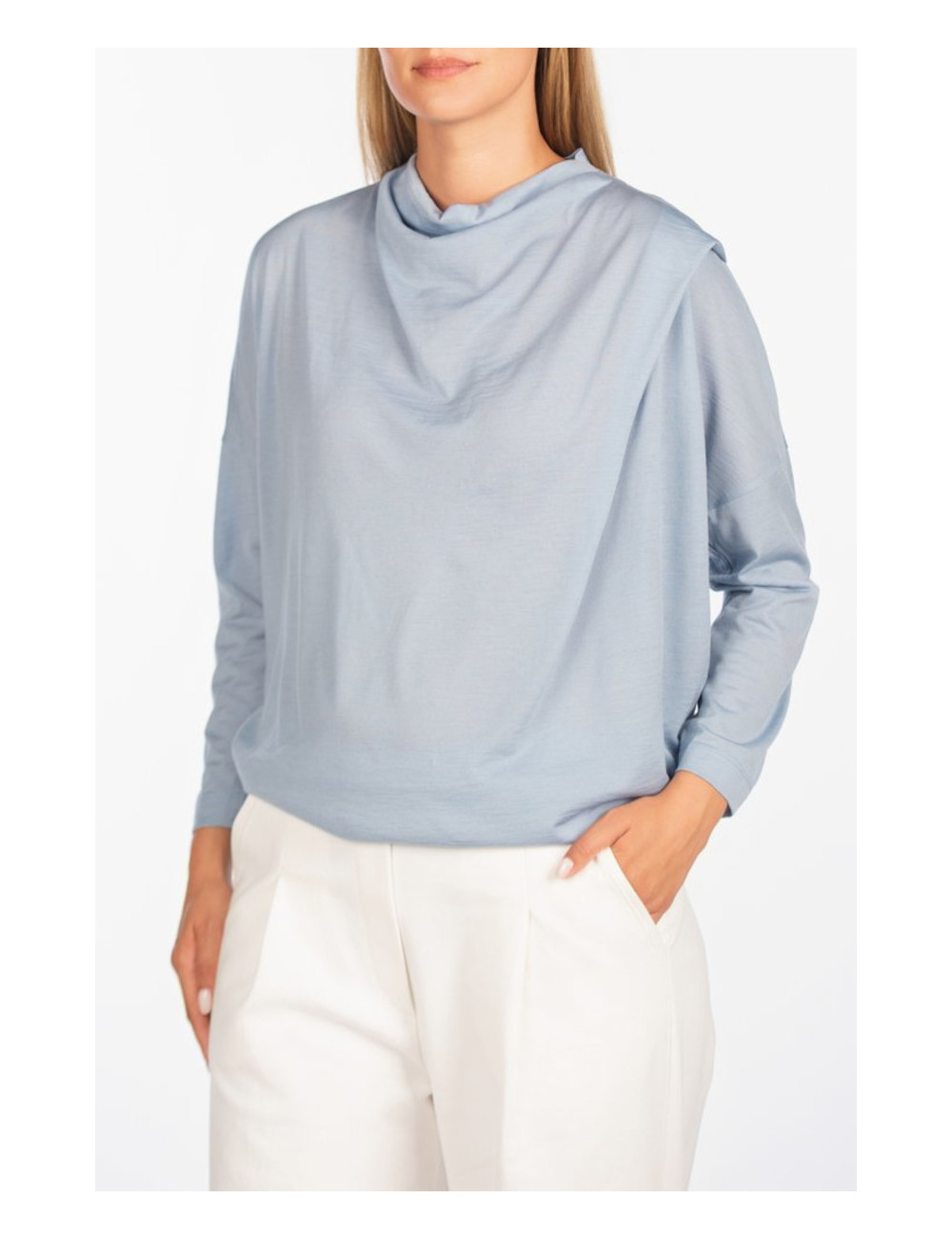 Tynd uld-silke bluse