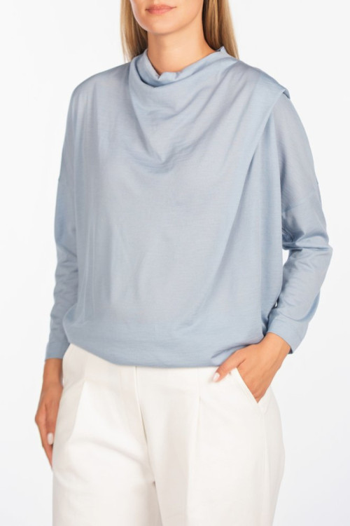 Tynd uld-silke bluse