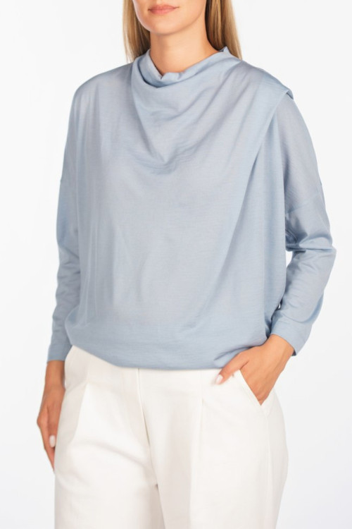 Tynd uld-silke bluse