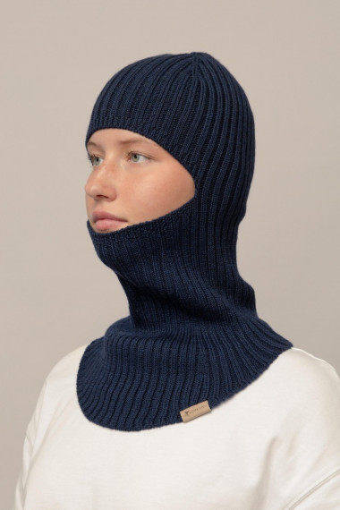 Balaclava i 100% merino uld - midnatblå