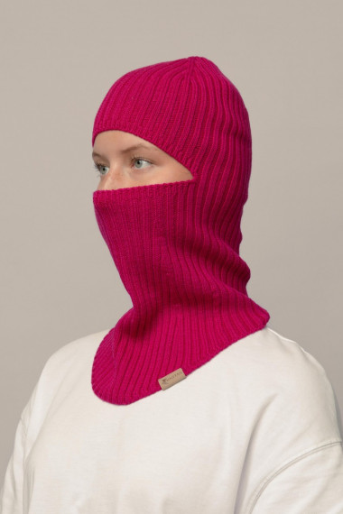 Balaclava i 100% merino uld - pink