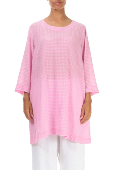 Crepet tunika i silke blanding fra Grizas i lyserød