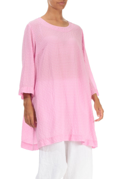 Crepet tunika i silke blanding fra Grizas i lyserød