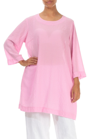 Crepet tunika i silke blanding fra Grizas i lyserød