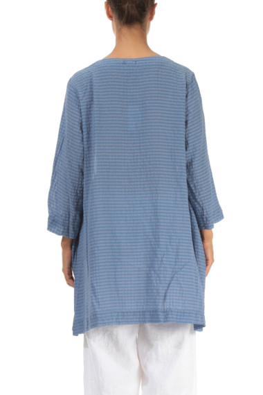 Crepet tunika i silke blanding fra Grizas i støvet blå