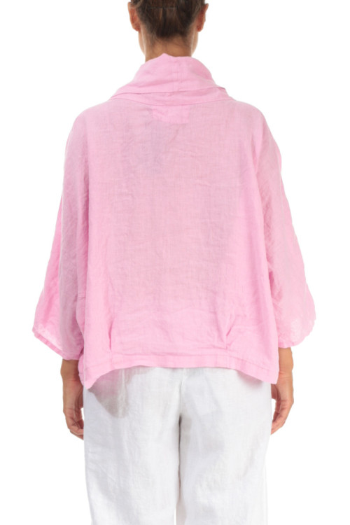 Rummelig busseronne i hør - pink