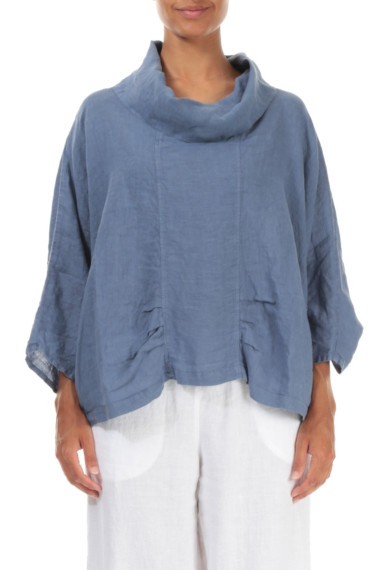 Rummelig busseronne i hør far Grizas i støvetblå