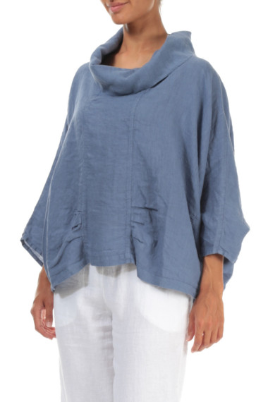 Rummelig busseronne i hør far Grizas i støvetblå