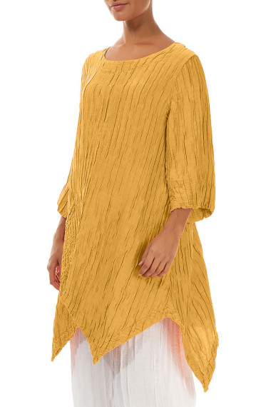 Asymmetrisk tunika - karrygul