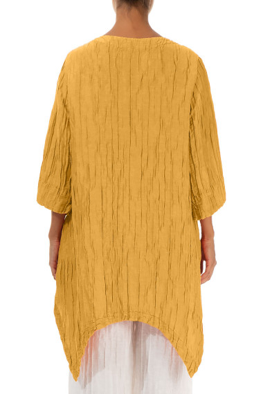 Asymmetrisk tunika i karrygul fra Grizas