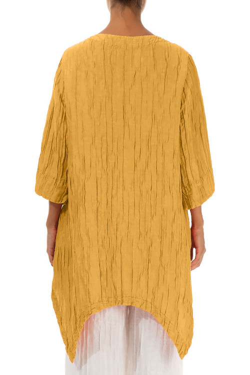 Asymmetrisk tunika - karrygul
