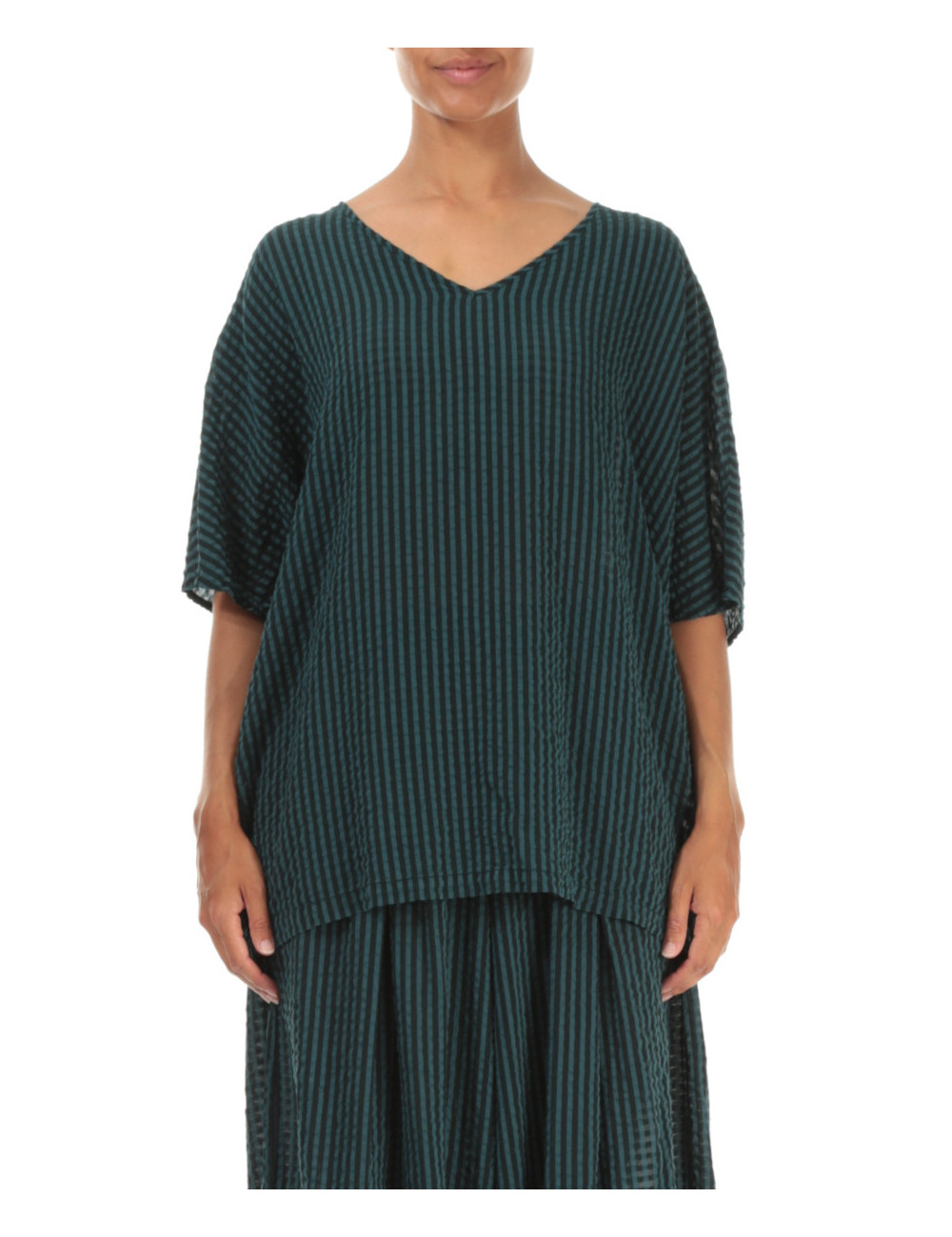 luftig bluse i silke blanding