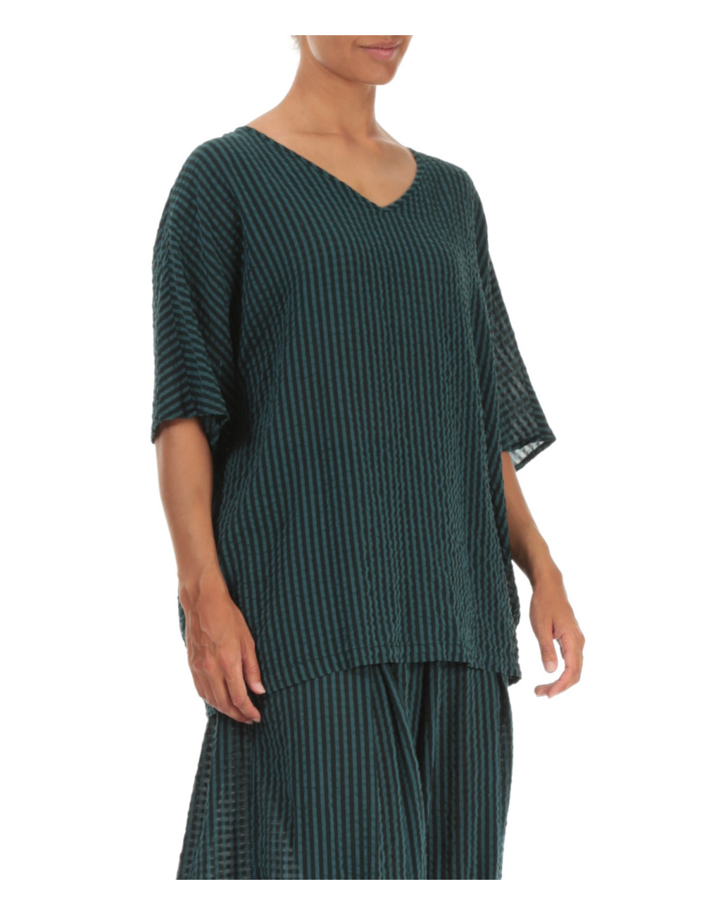 luftig bluse i silke blanding
