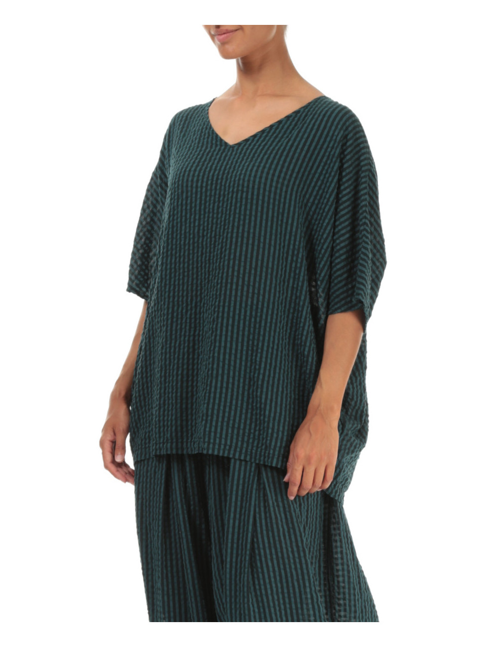luftig bluse i silke blanding