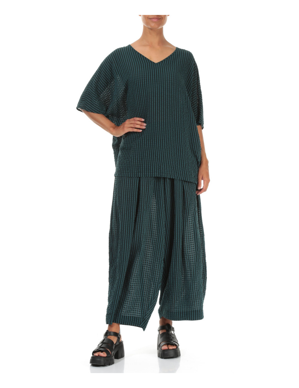 luftig bluse i silke blanding