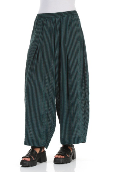 Silke bomulds bukser i petrol fra Grizas