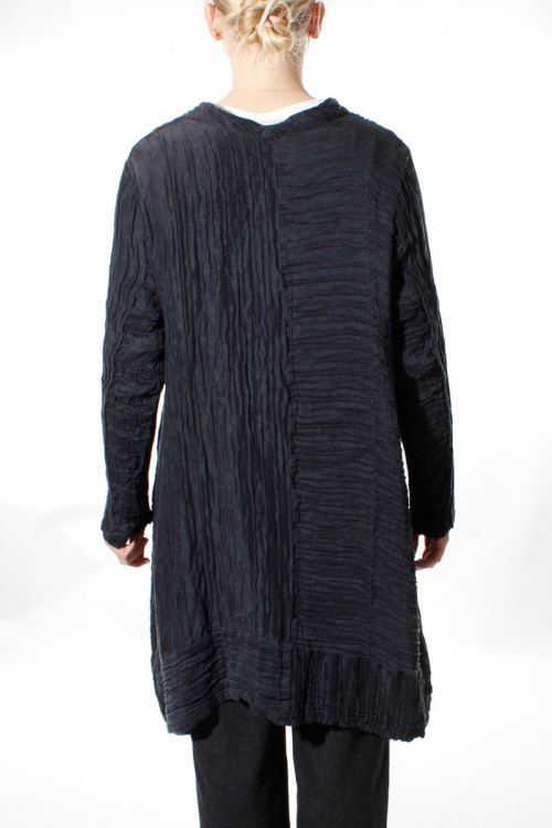 Lang cardigan skjorte i silke-hør