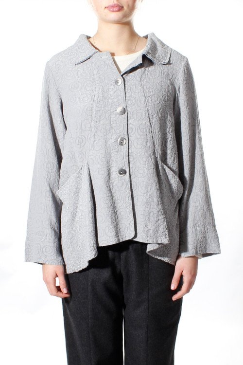 Taljeret cardigan med blazer-facon i silke blanding