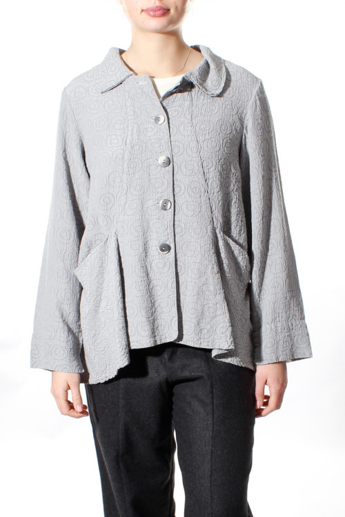 Taljeret cardigan med blazer-facon i silke blanding