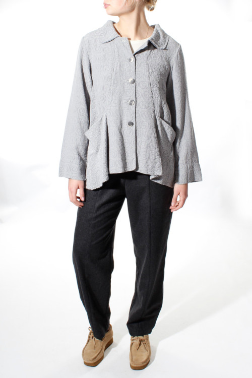 Taljeret cardigan med blazer-facon i silke blanding