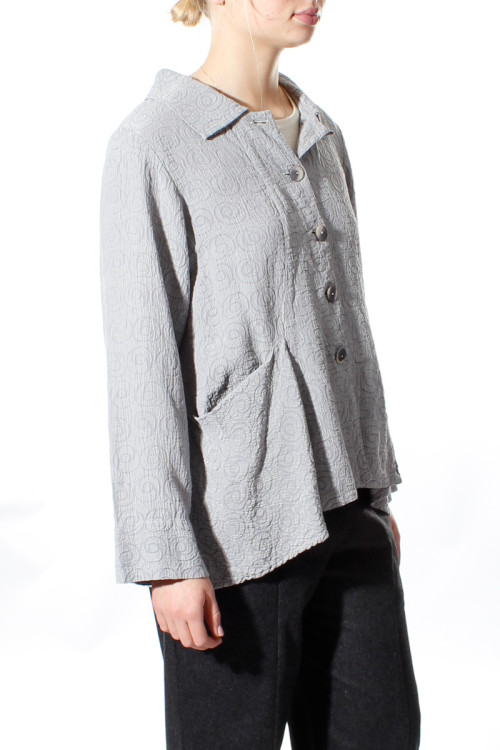 Taljeret cardigan med blazer-facon i silke blanding