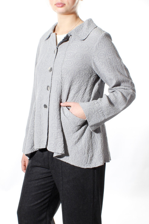 Taljeret cardigan med blazer-facon i silke blanding