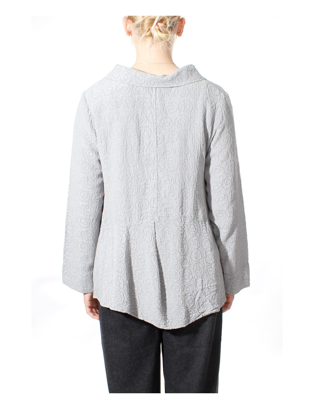Taljeret cardigan med blazer-facon i silke blanding