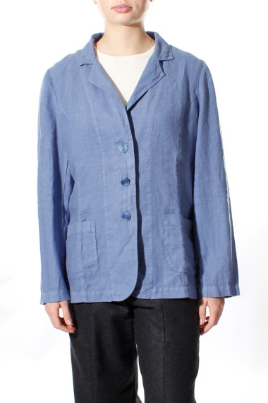 Blazer i 100% hør - kornblomst blå