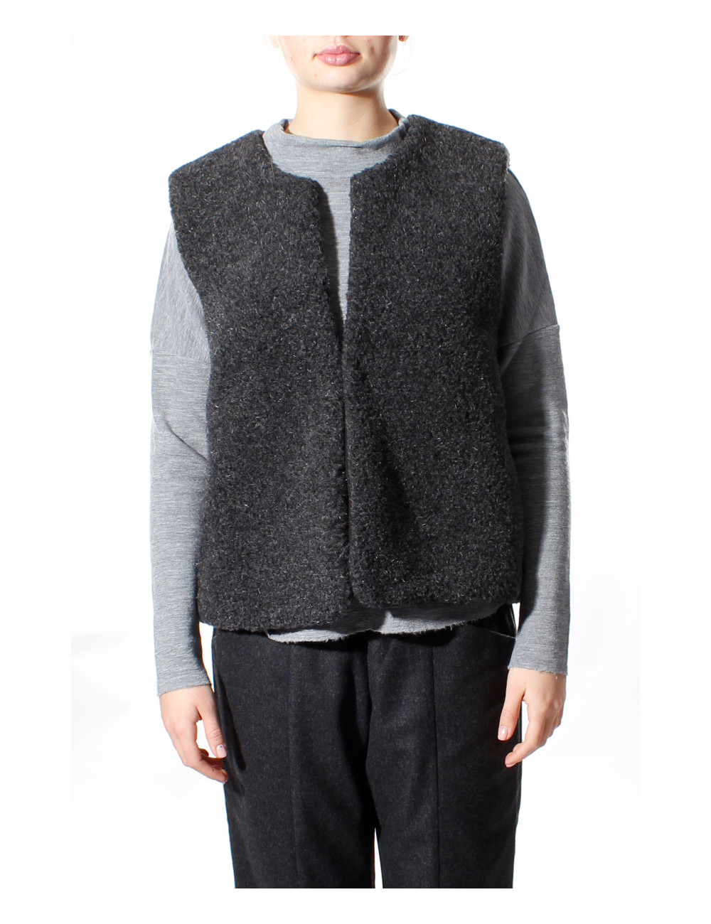 Bamset merino uld vest