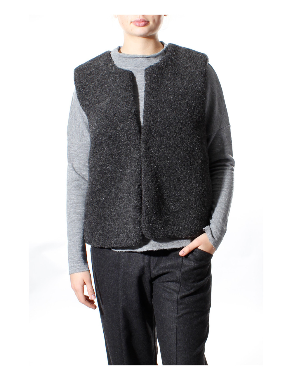 Bamset merino uld vest