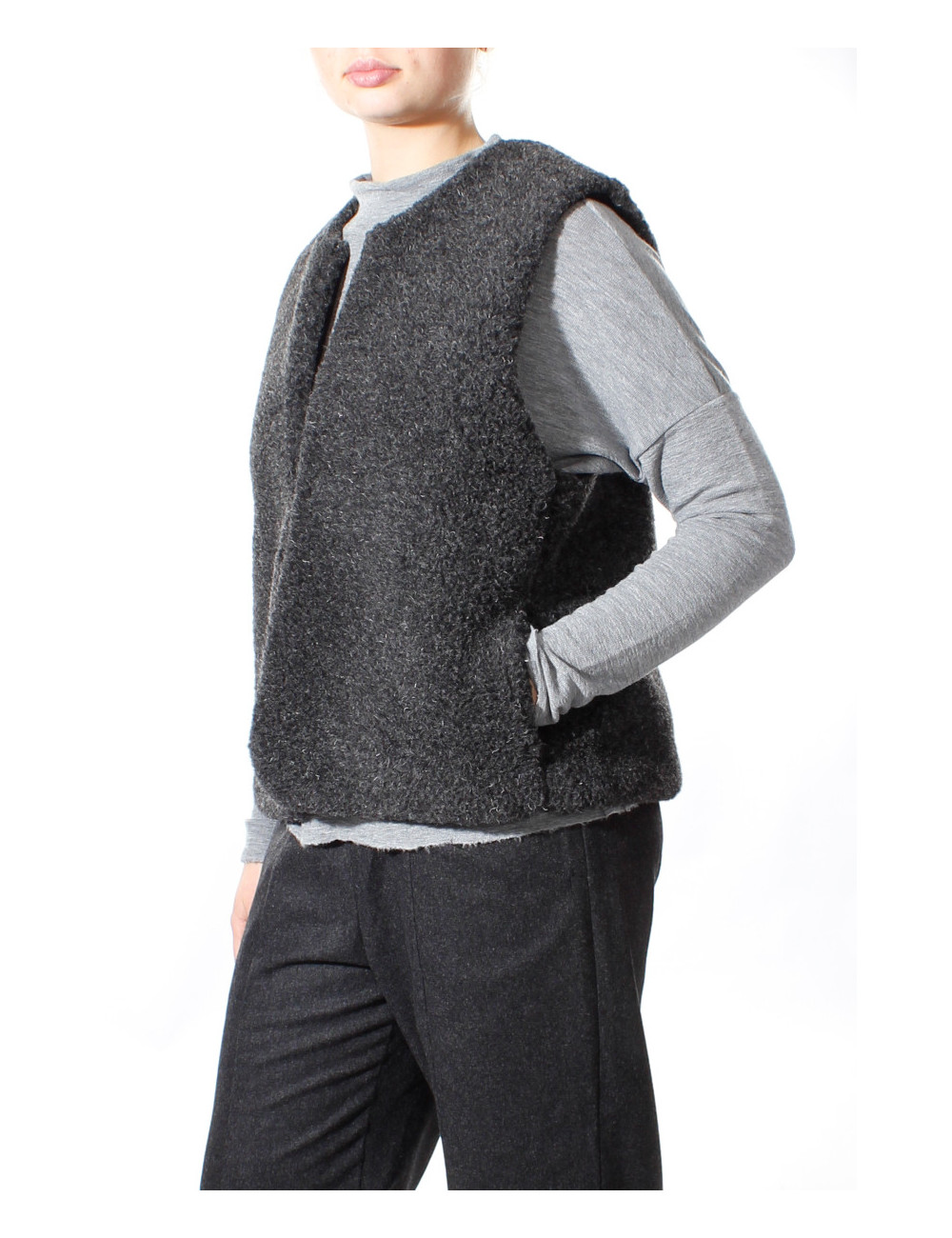 Bamset merino uld vest