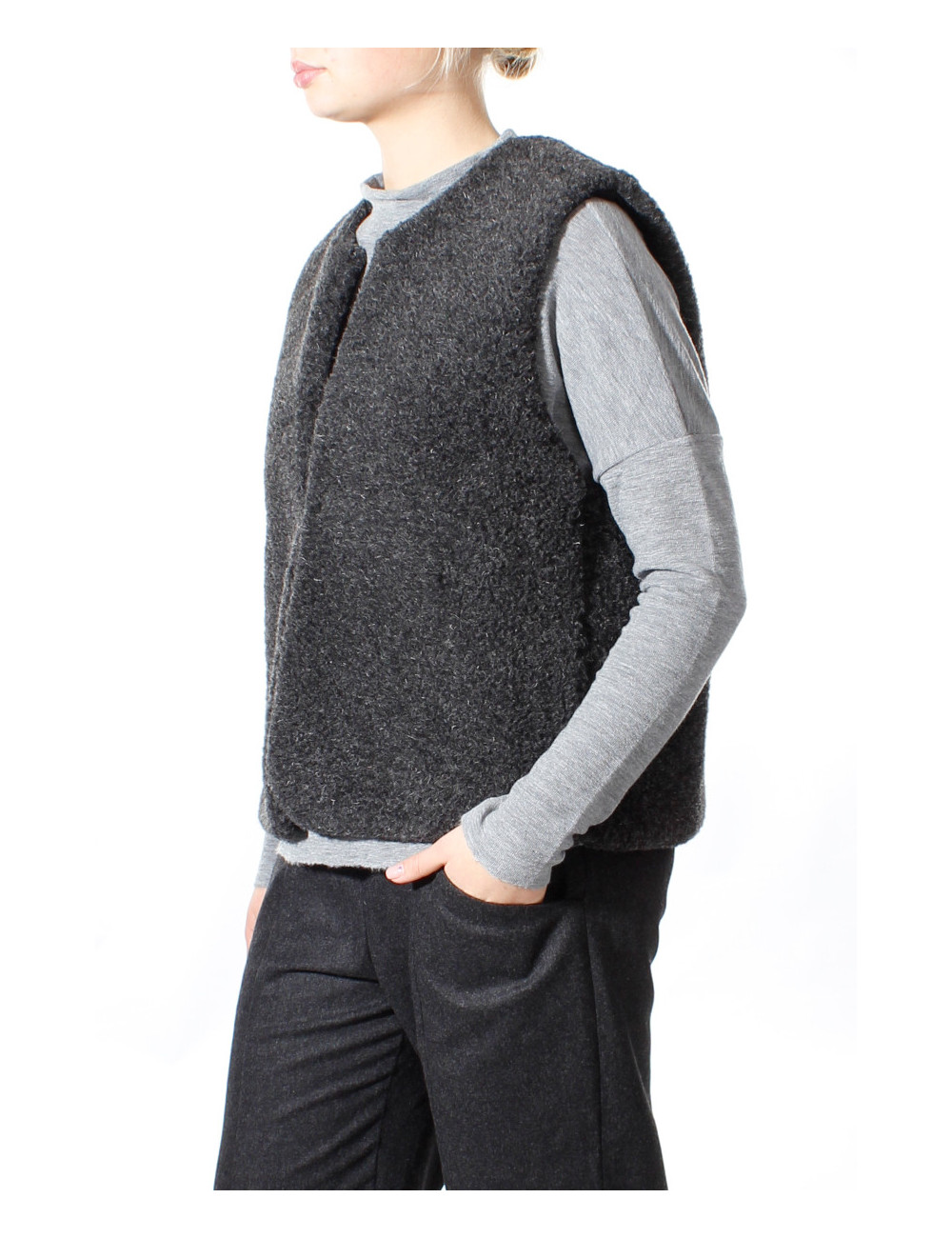 Bamset merino uld vest