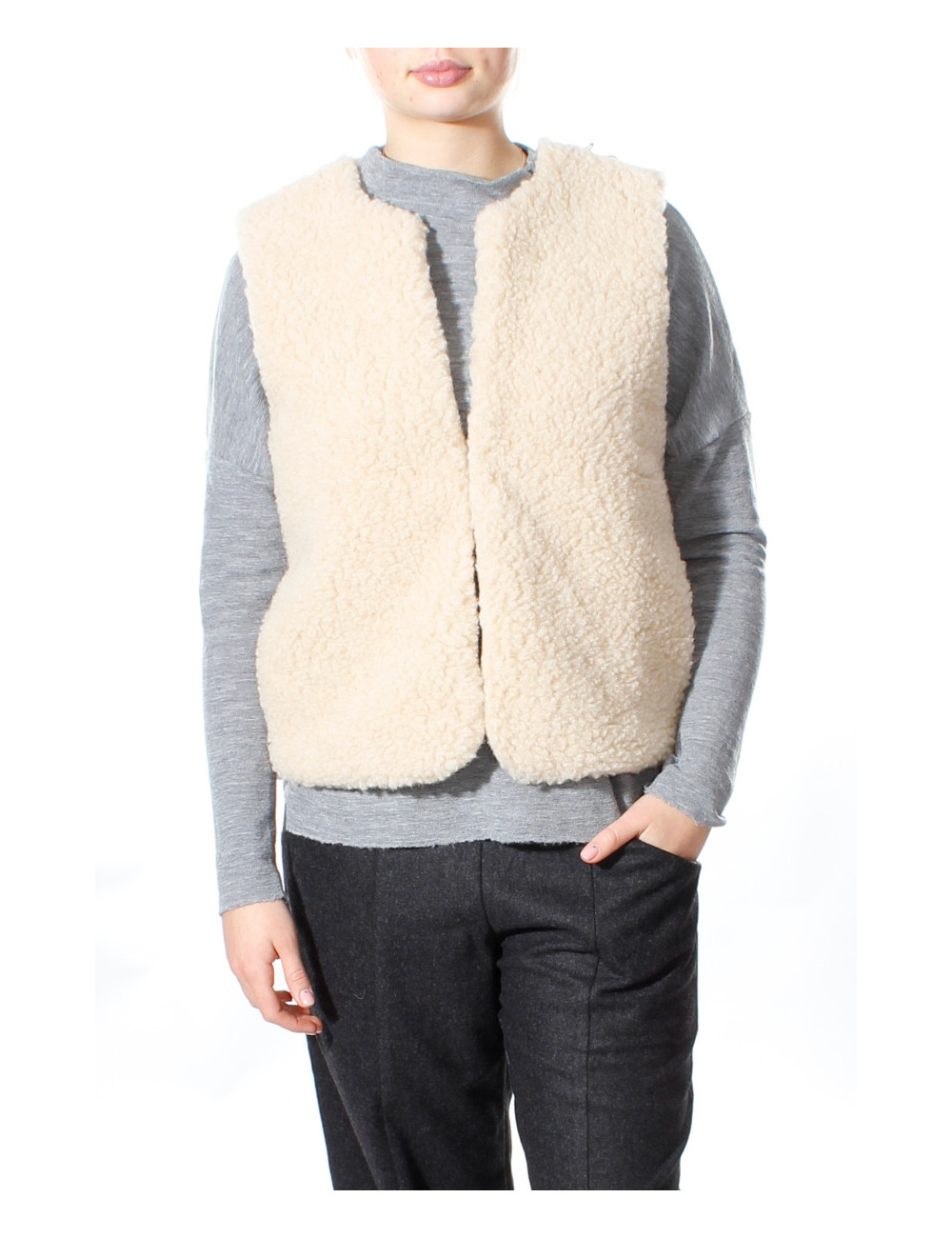 Bamset merino uld vest