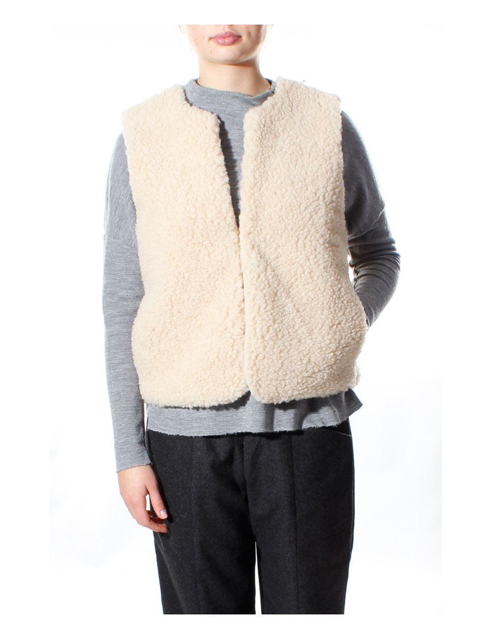 Bamset merino uld vest