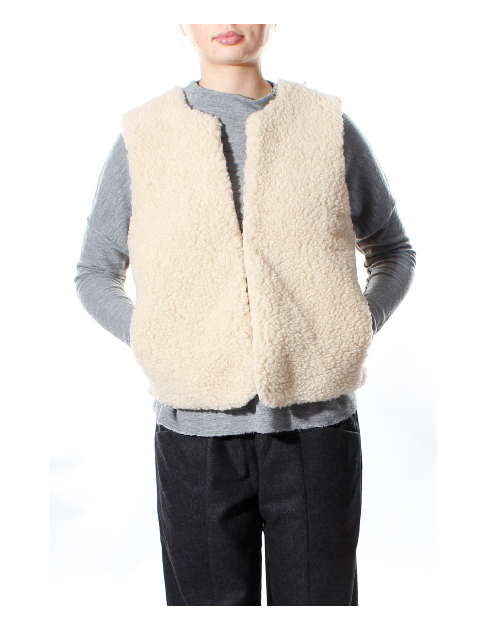 Bamset merino uld vest