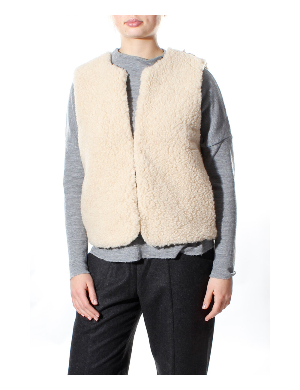 Bamset merino uld vest