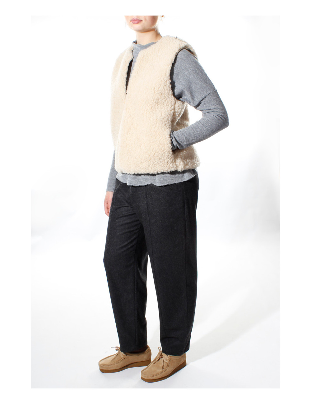 Bamset merino uld vest