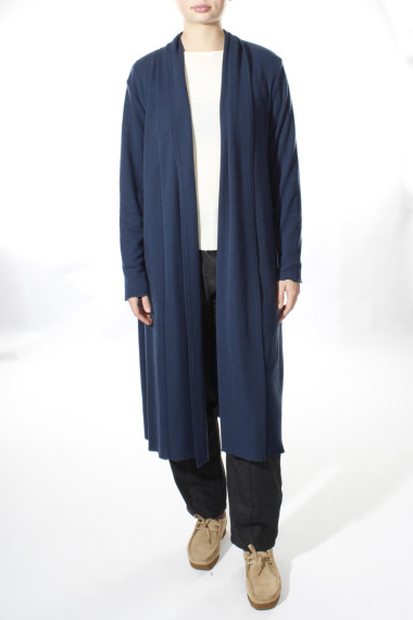 Lang uld cardigan 8010 i basis farver